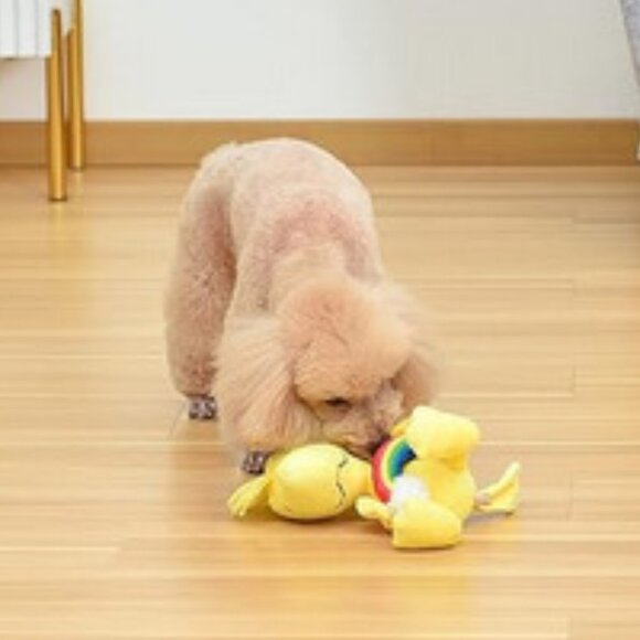 NWT ~ PEANUTS: Pride Woodstock Rainbow Squeaker & Crinkle 6 inch Pet Toy - Picture 5 of 11